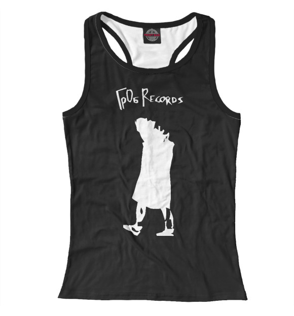 Женская майка-борцовка с изображением ГрОб Рекордс цвета Белый