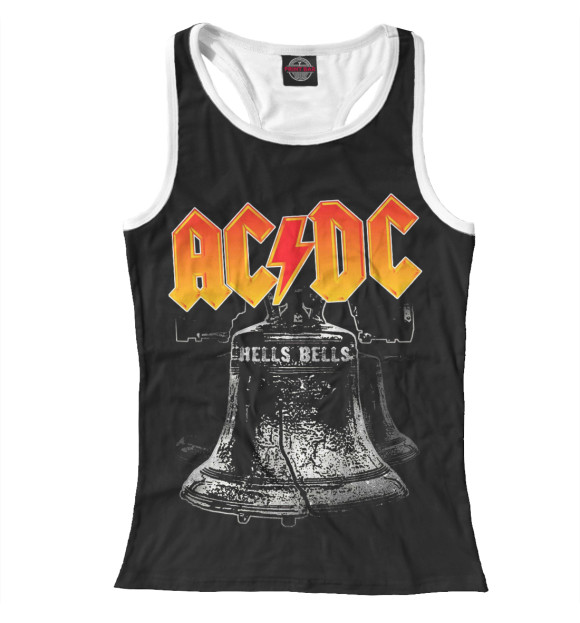 Женская майка-борцовка с изображением AC/DC Hells Bells цвета Белый