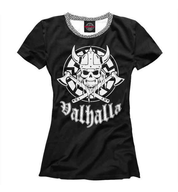 Футболка для девочек с изображением Valhalla цвета Белый
