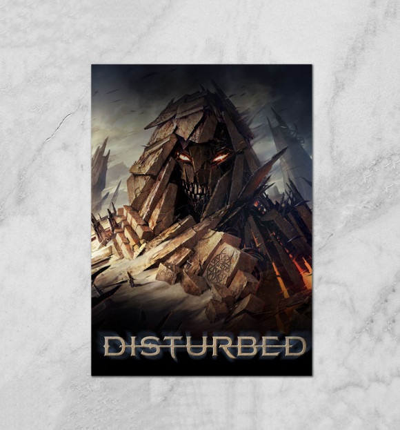 Плакат с изображением Disturbed цвета Белый