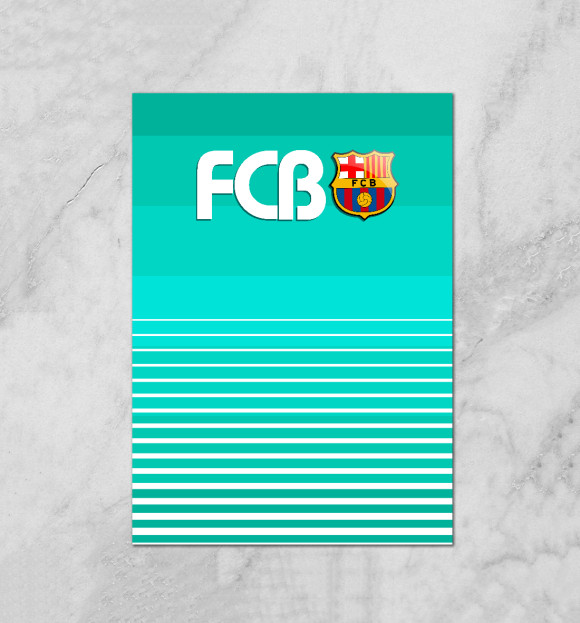 Плакат с изображением FCB цвета Белый