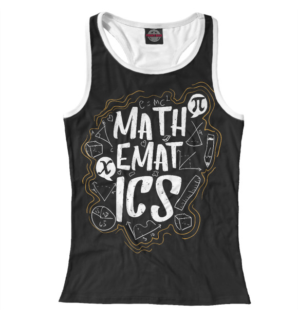 Женская майка-борцовка с изображением Математика цвета Белый