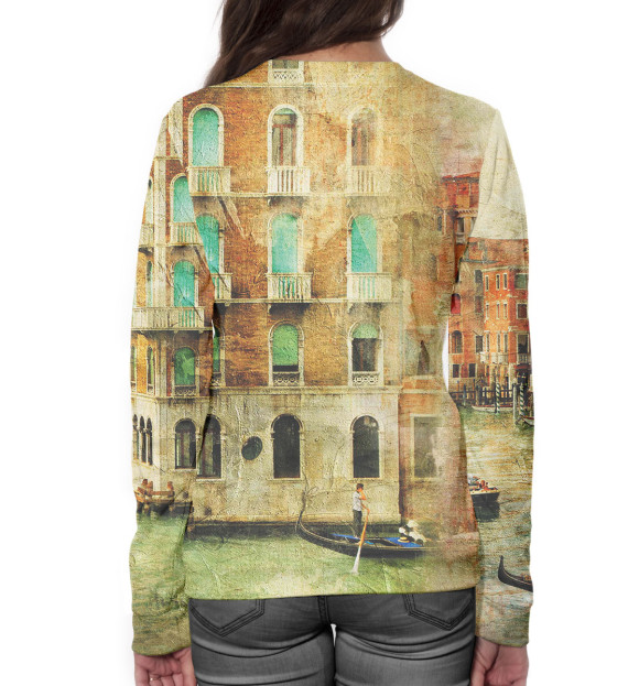 Женский свитшот с изображением Венеция цвета Белый