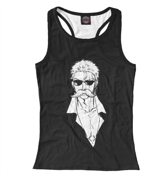 Женская майка-борцовка с изображением Ван Пис арт Зоро цвета Белый