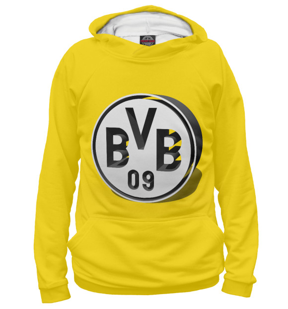 Мужское худи с изображением Borussia Dortmund Logo цвета Белый