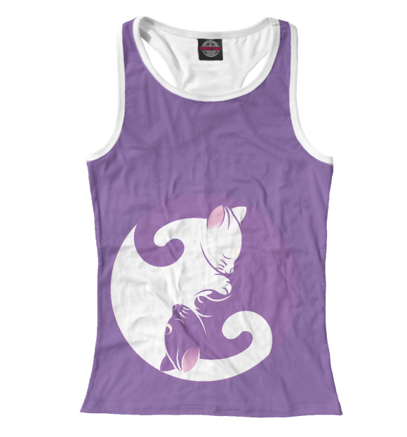 Женская майка-борцовка с изображением Кото Инь Янь цвета Белый