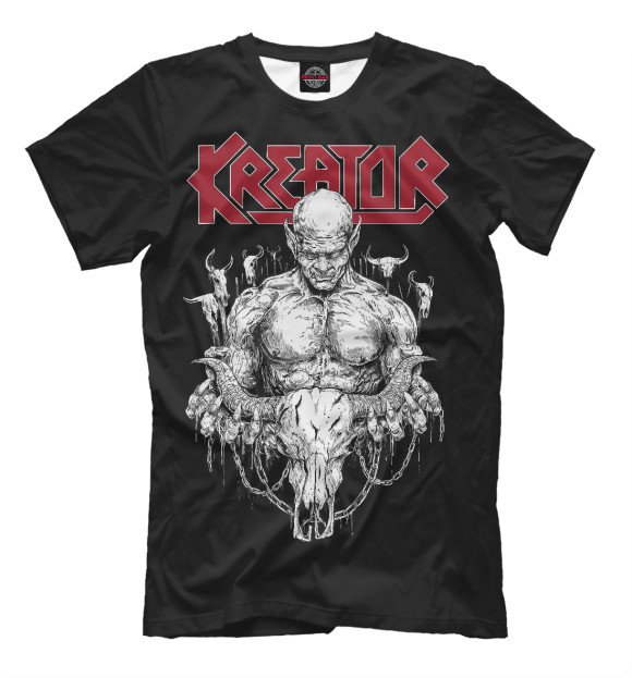 Мужская футболка с изображением Kreator - thrash metal band цвета Черный
