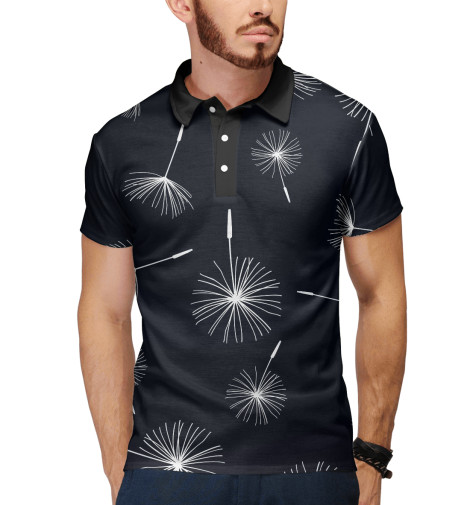 

Поло Print Bar, Белый, Одуванчик