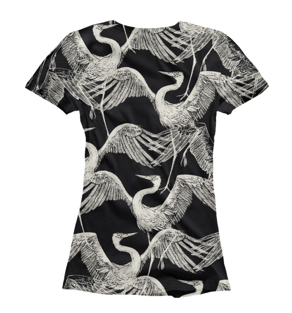 Женская футболка с притом Птицы цвета Белый Женская футболка с изображением Птицы цвета Белый