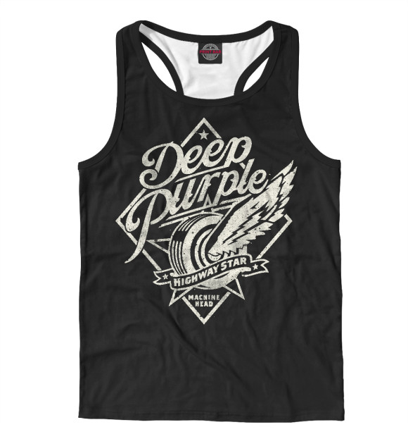 Мужская майка-борцовка с притом Deep Purple цвета Белый Мужская майка-борцовка с изображением Deep Purple цвета Белый