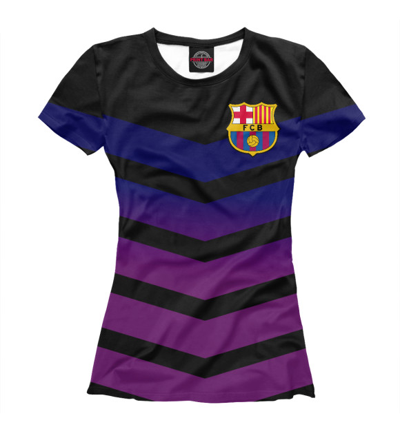 Женская футболка с изображением FC BARCELONA цвета Белый