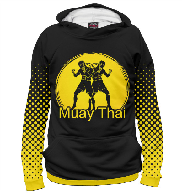 Мужское худи с изображением Muay Thai цвета Белый