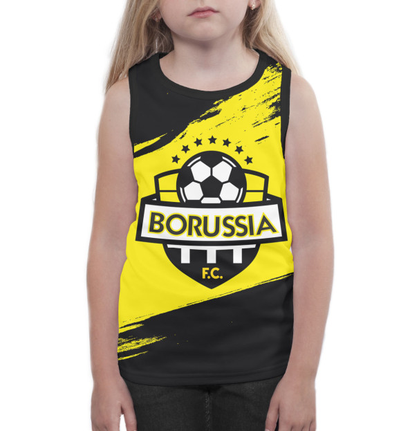 Майка для девочки с изображением Borussia цвета Белый