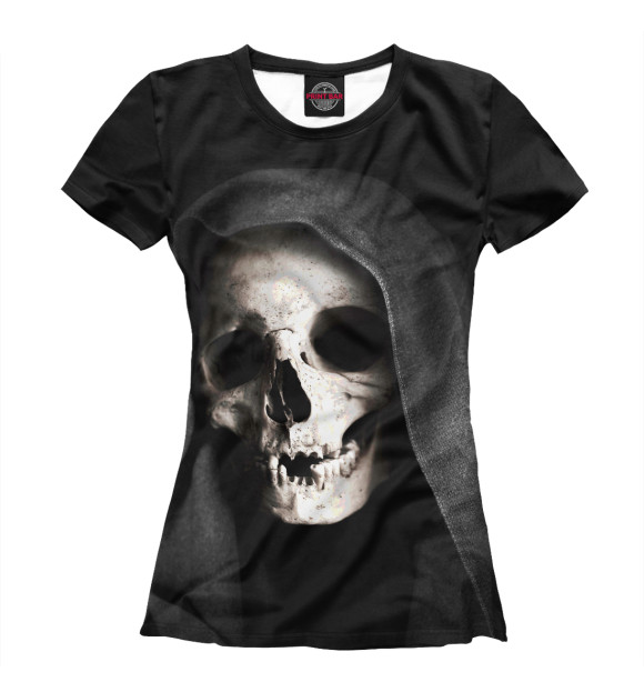 Женская футболка с изображением Skull цвета Белый