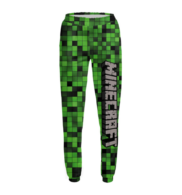 Женские спортивные штаны с изображением Minecraft цвета Белый