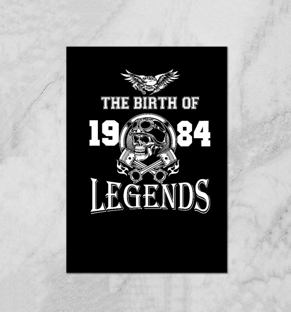 Плакат с изображением Рождение легенды - 1984 цвета Белый