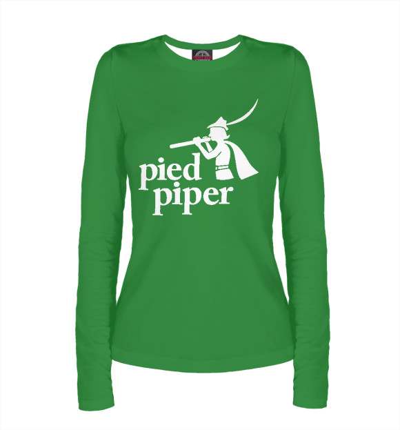 Женский лонгслив с изображением Пегий дудочник цвета Белый