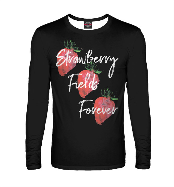 Мужской лонгслив с изображением Strawberry Fields цвета Белый