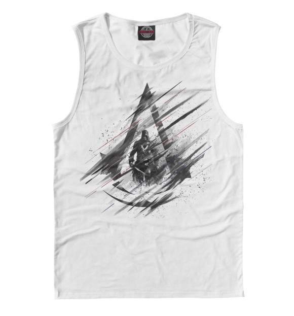 Мужская майка с притом Assassin’s Creed цвета Белый Мужская майка с изображением Assassin’s Creed цвета Белый