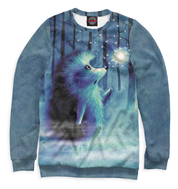 Мужской свитшот с изображением Ёжики цвета Белый