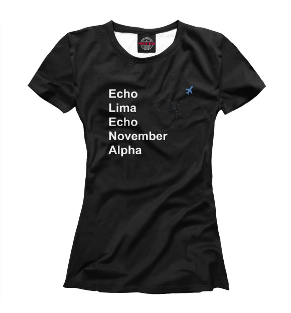 Женская футболка с изображением Elena на чёрном фоне цвета Белый