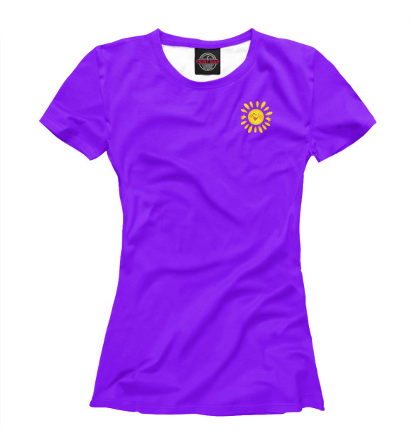 Женская футболка с изображением Улыбнись! (просто солнышко) цвета Белый