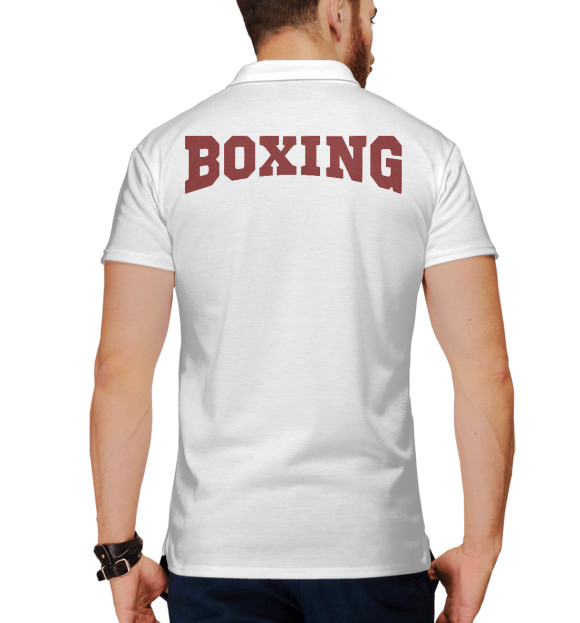 Мужское поло с изображением Boxing Club цвета Белый