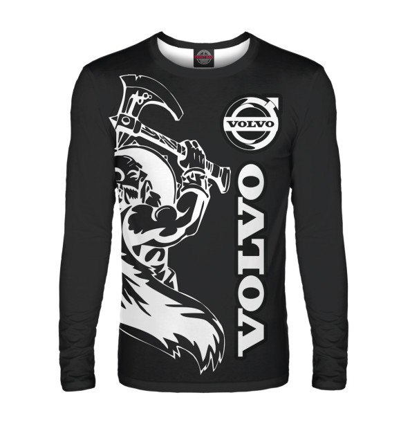 Мужской лонгслив с изображением Volvo цвета Белый