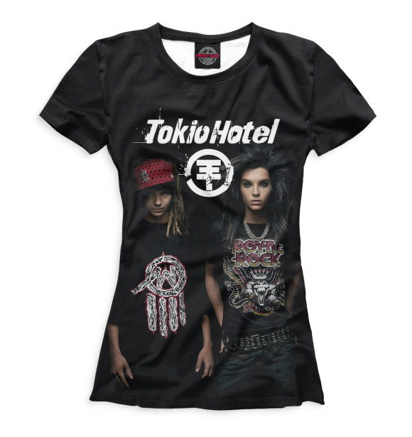 Футболка для девочек с изображением Tokio Hotel цвета Белый