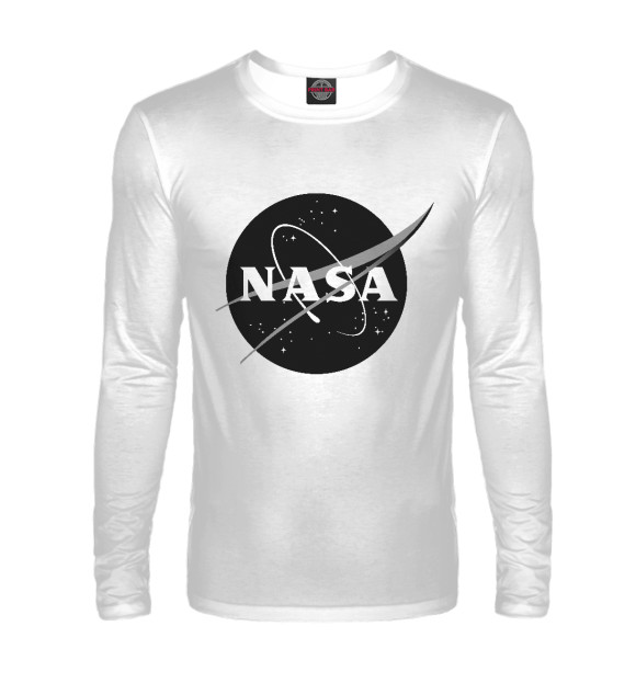 Мужской лонгслив с изображением NASA цвета Белый