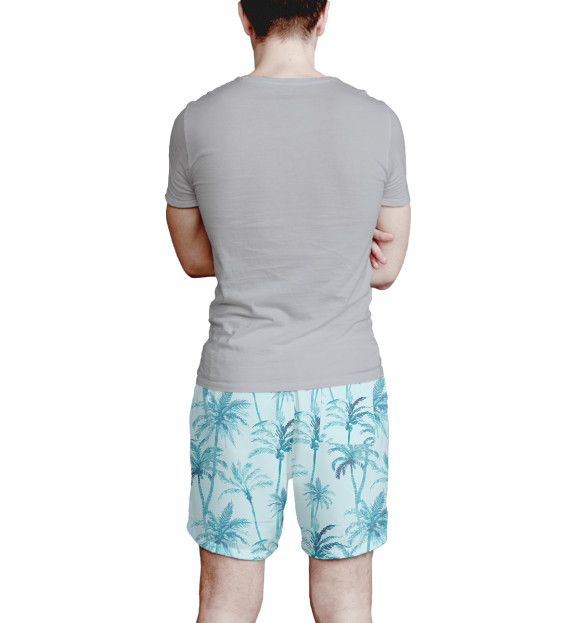 Мужские шорты с изображением Пальмы цвета Белый