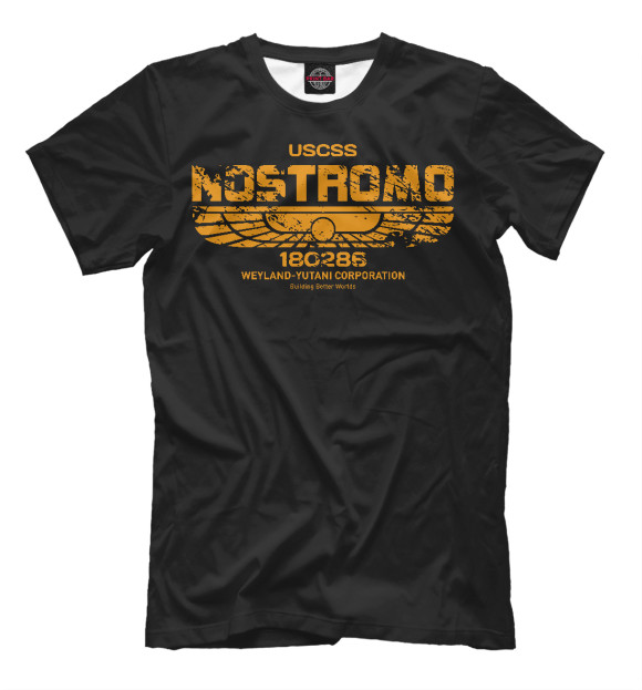 Мужская футболка с изображением Nostromo цвета Черный