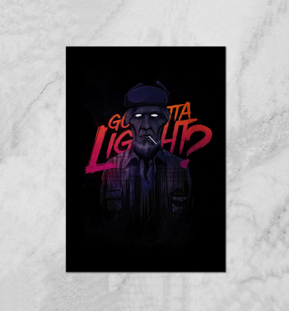 Плакат с изображением Gotta Light? цвета Белый