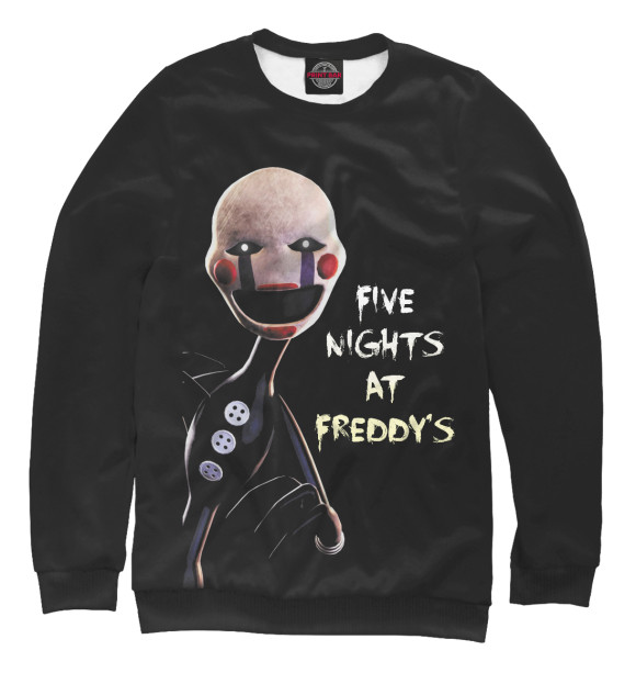 Мужской свитшот с изображением Five Nights  at Freddy's цвета Белый