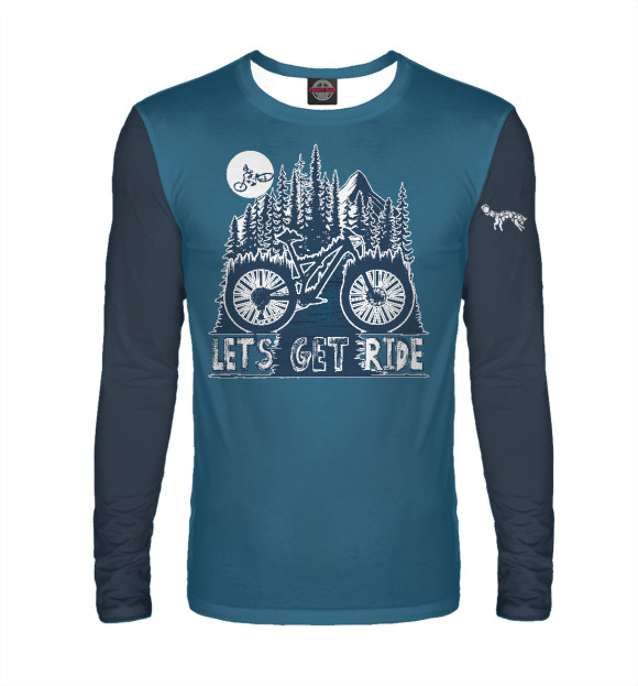 Мужской лонгслив с изображением Let's Get Ride цвета Белый