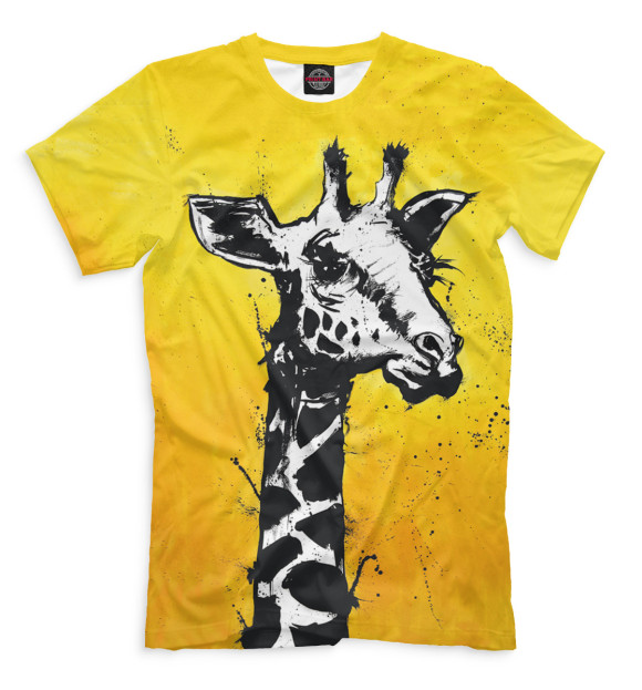 Мужская футболка с изображением Жираф, арт цвета Молочно-белый