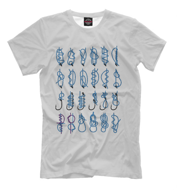 Мужская футболка с изображением Рыбацкие узлы цвета Бежевый