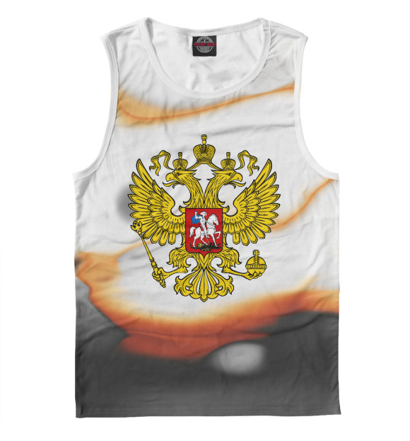 Мужская майка с изображением Россия СПОРТ цвета Белый