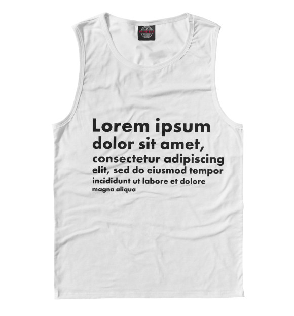 Мужская майка с изображением Lorem ipsum цвета Белый