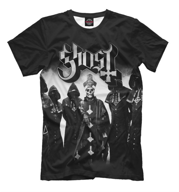 Мужская футболка с изображением Ghost цвета Черный