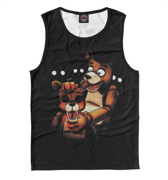 Мужская майка с изображением Five Nights  at Freddy's цвета Белый