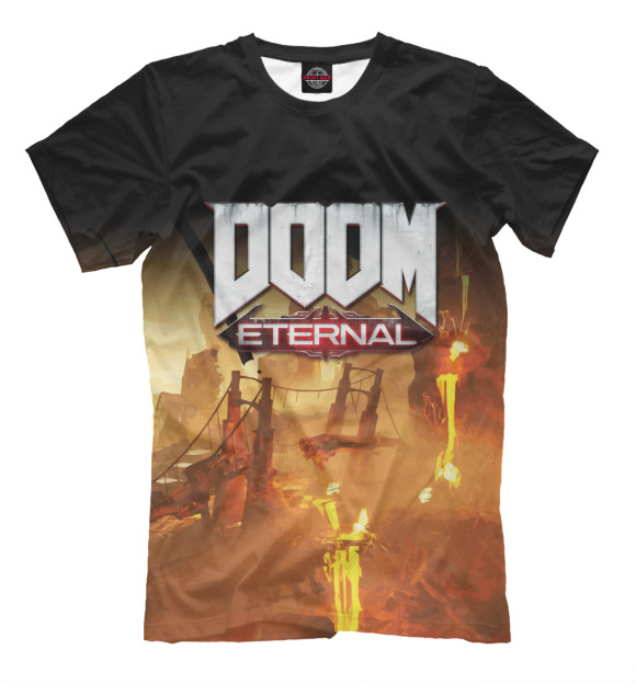 Мужская футболка с изображением Doom Eternal цвета Белый
