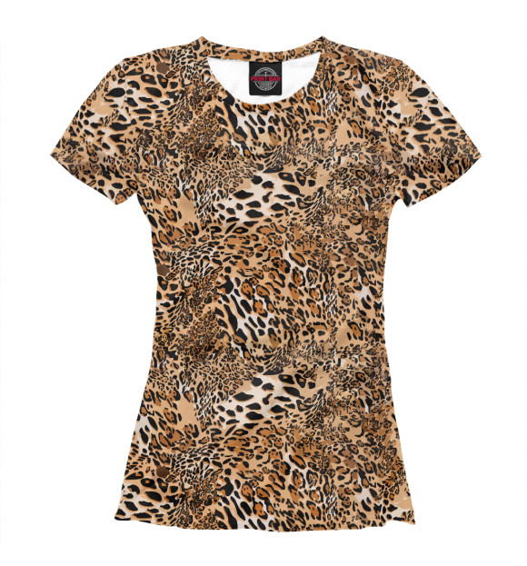 Футболка для девочек с изображением Леопард цвета Белый