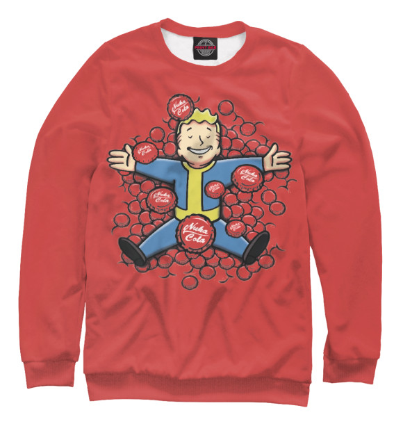 Мужской свитшот с изображением Vault boy цвета Белый