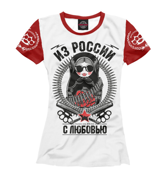 Футболка для девочек с изображением Славянская матрёшка / Я Русский цвета Белый