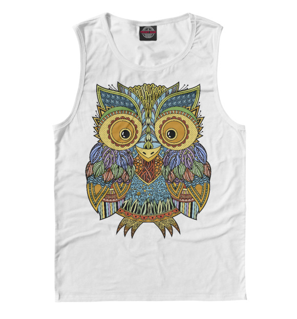 Майка для мальчика с притом Zentangle Olwet цвета Белый Майка для мальчика с изображением Zentangle Olwet цвета Белый