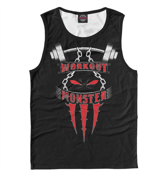 Майка для мальчика с изображением Workout Monster цвета Белый