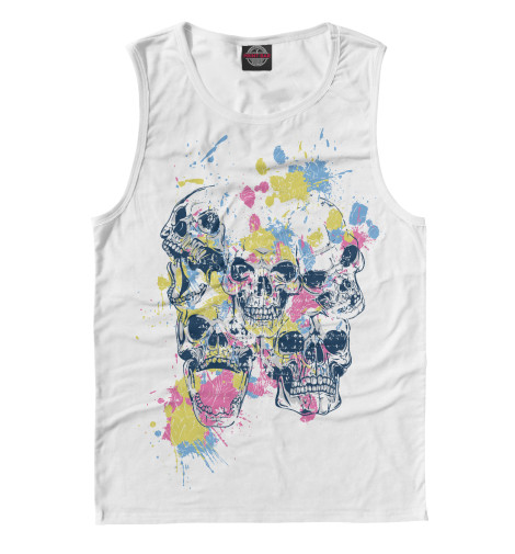 

Майки Print Bar, Белый, Color Skulls
