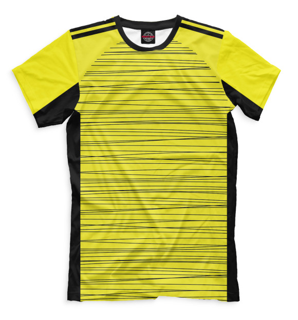 Мужская футболка с изображением Вратарская желтая цвета Белый