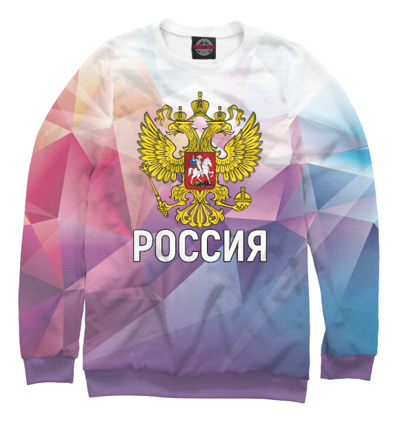 Женский свитшот с изображением Россия цвета Белый